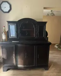 Kredens przedwojenny dębowy antyk vintage — ujęcie 4