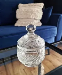 Kryształowa bomboniera cukiernica vintage PRL — ujęcie 4