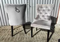 krzesła chesterfield Fotel Fotele charlotte velvet 8 szt szare — ujęcie 5