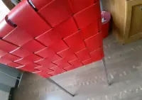 Krzesło fotel czerwone używane plecionka ikea Agata Home orygin loft — ujęcie 3
