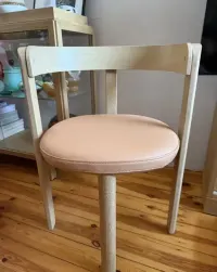 Krzesło ikea stocholm dąb, skóra mid century — ujęcie 3