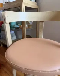 Krzesło ikea stocholm dąb, skóra mid century — ujęcie 4