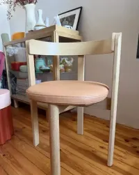 Krzesło ikea stocholm dąb, skóra mid century — ujęcie 5