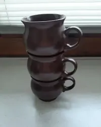 Kubki ceramika 8cm grzaniec kamionka kolekcja prl vintage stare — ujęcie 5