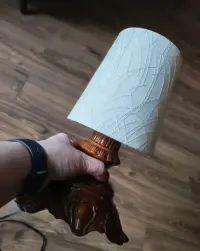 Lampa ceramiczna elektryczna vintage Mirostowice upcykling — ujęcie 2