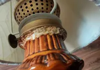 Lampa ceramiczna elektryczna vintage Mirostowice upcykling — ujęcie 4