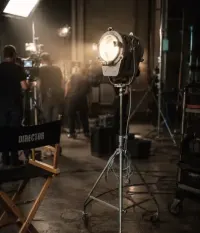 Lampa teatralna filmowa podlogowa prl loft vintage industrial — ujęcie 2
