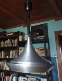 Lampa - UFO- Polam - Wieliczka / lampa / aluminium/ UFO / PRL — ujęcie 3