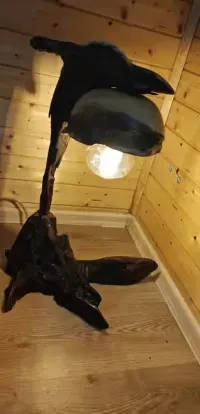Lampa unikat RUSTKALNA z drewna  jedyna niepowtarzalna  Loft — ujęcie 2