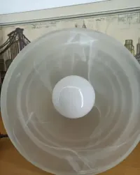 Lampa wisząca sufitowa – szklany klosz, styl vintage / klasyczny — ujęcie 4