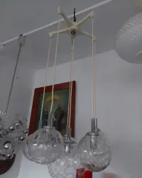 Lampa wisząca szkło chrom z lat 70 w stylu SPACE AGE — ujęcie 2