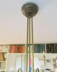 Lampa wisząca żyrandol mosiądz 6 punktów światła dwudzielna — ujęcie 2
