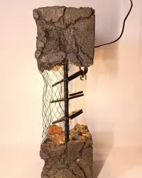 Lampa z betonu loft-SELENA - księżycowy blask (1) 65 cm. — ujęcie 3