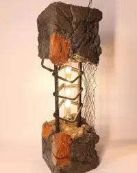 Lampa z betonu loft-SELENA - księżycowy blask (1) 65 cm. — ujęcie 4