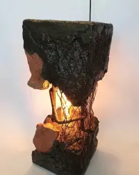 Lampa z betonu loft - SELENA -  księżycowy blask (5) 42 cm. — ujęcie 2