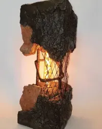 Lampa z betonu loft - SELENA -  księżycowy blask (5) 42 cm. — ujęcie 3
