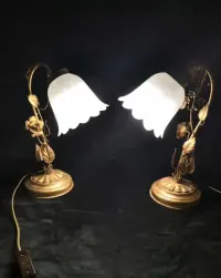 Lampki nocne metaloplastyka lata 80-te(cena za dwie sztuki) — ujęcie 2