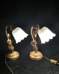 Lampki nocne metaloplastyka lata 80-te(cena za dwie sztuki) — ujęcie 3