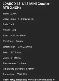 LDARC X43 Auto RC jak nowy 1:43 — ujęcie 2
