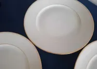 Limoges France porcelanowe talerzyki deserowe biel i złoto 6 sztuk — ujęcie 4