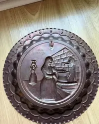 Miedziany talerz dekoracyjny vintage Ricordo del Molise — ujęcie 3