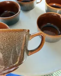 Mirostowice kubki filizanki ceramika prl lata 70 porcelit proszkowany — ujęcie 3