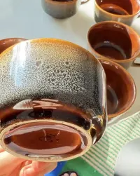 Mirostowice kubki filizanki ceramika prl lata 70 porcelit proszkowany — ujęcie 4