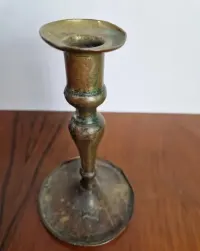 Mosiezny Swiecznik Stary Vintage Mosiadz XIX / XX w — ujęcie 3