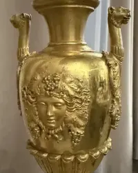 Muzealna para Waz Empire CLAUDE GALLE ca 1810r Brąz Złocony UNIKAT — ujęcie 3