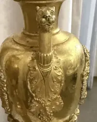Muzealna para Waz Empire CLAUDE GALLE ca 1810r Brąz Złocony UNIKAT — ujęcie 5