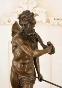 Neptun z Trójzębem - Grecki Bóg - Mitologia - Figura Rzeźba z Brązu — ujęcie 3