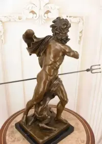 Neptun z Trójzębem - Grecki Bóg - Mitologia - Figura Rzeźba z Brązu — ujęcie 5