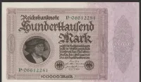 Niemcy 100000 marek 1923 - stan bankowy UNC — ujęcie 3