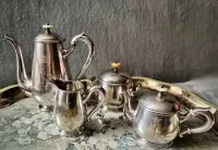 Norblin serwis do kawy, herbaty, platerowany 4 szt.  pocz. XX w. — ujęcie 2