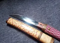 Nóż w całości ręcznie robiony handmade drewno wiśniowe — ujęcie 2