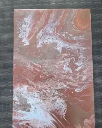 Obraz abstrakcyjny ręcznie malowany 50x60 cm fluid art miedź brąz — ujęcie 4
