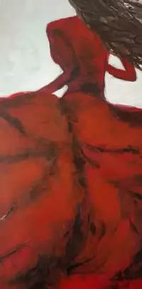 Obraz kobieta w czerwieni 70x100 cm nowoczesny glamour — ujęcie 3