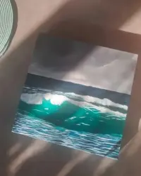 Obraz olejny 30x30 - Morskie fale, ręcznie malowany — ujęcie 2