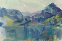 Obraz olejny 50x70cm pejzaż górski malarstwo plener staw gąsienicowy — ujęcie 5