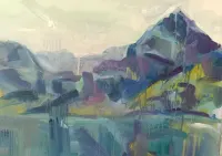Obraz olejny 50x70cm pejzaż górski malarstwo plener staw gąsienicowy — ujęcie 2