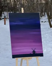Obraz olejny 65×90 cm – pejzaż – ręcznie malowany — ujęcie 2