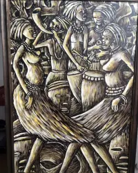 Obraz olejny afrykański 55x80 cm — ujęcie 2
