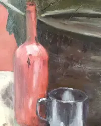Obraz olejny ,,Martwa natura z kołem" 70x100 cm — ujęcie 4