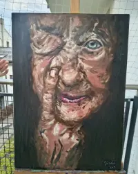 Obraz olejny na płótnie - ekspresyjny portret - 50x70 cm — ujęcie 2
