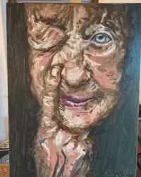 Obraz olejny na płótnie - ekspresyjny portret - 50x70 cm — ujęcie 3