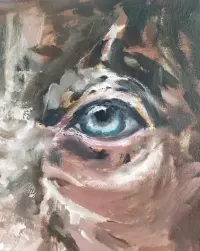 Obraz olejny na płótnie - ekspresyjny portret - 50x70 cm — ujęcie 5