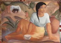 Obraz olejny na płótnie "La muchacha del huacal" - Indianka — ujęcie 2