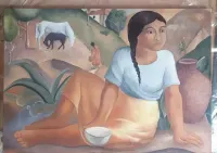Obraz olejny na płótnie "La muchacha del huacal" - Indianka — ujęcie 3