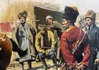 Obraz olejny na płótnie - Scena rodzajowa z kozackim motywem — ujęcie 4