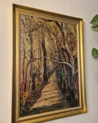 Obraz - Para w alei drzew 1928 r. - pejzaż - nowa rama — ujęcie 2